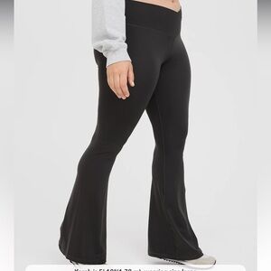 Aerie Flare Leggings Women Small Real Me Crossover Gray Pants Bell Bottom B18